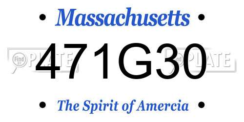 471G30 Massachusetts License Plate