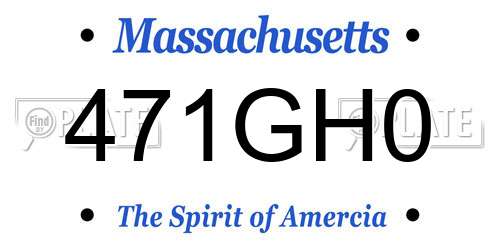 471GH0 Massachusetts License Plate