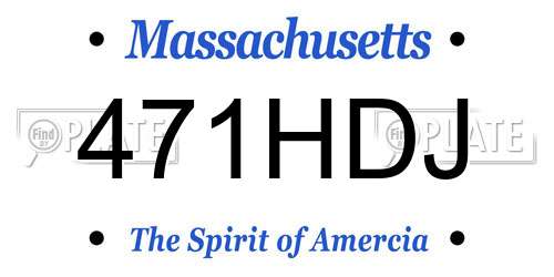 471HDJ Massachusetts License Plate