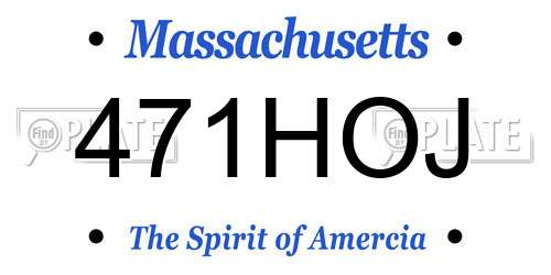 471HOJ Massachusetts License Plate