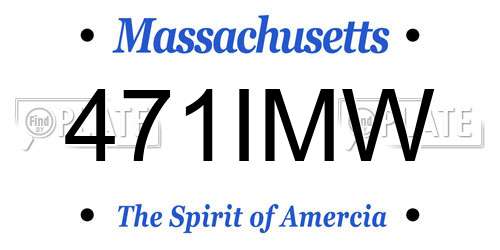 471IMW Massachusetts License Plate