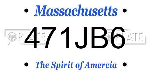 471JB6 Massachusetts License Plate