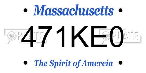 471KE0 Massachusetts License Plate