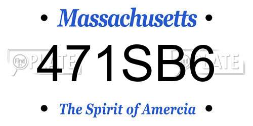 471SB6 Massachusetts License Plate