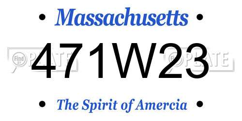 471W23 Massachusetts License Plate