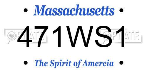 471WS1 Massachusetts License Plate