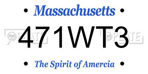471WT3 Massachusetts License Plate
