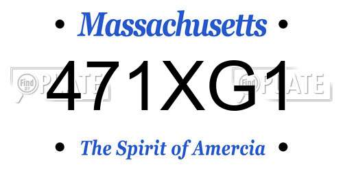 471XG1 Massachusetts License Plate