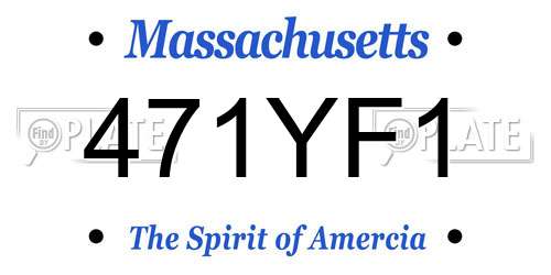 471YF1 Massachusetts License Plate