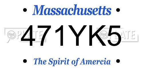471YK5 Massachusetts License Plate