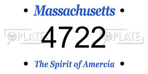 4722 Massachusetts License Plate