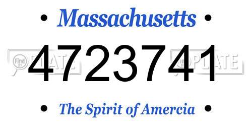 4723741 Massachusetts License Plate