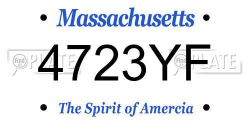 4723YF Massachusetts License Plate