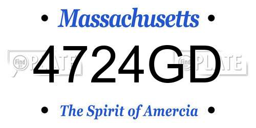 4724GD Massachusetts License Plate