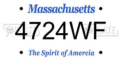 4724WF Massachusetts License Plate