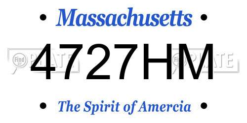 4727HM Massachusetts License Plate
