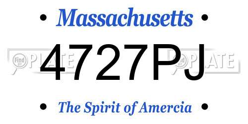4727PJ Massachusetts License Plate