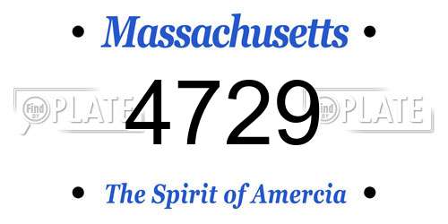 4729 Massachusetts License Plate