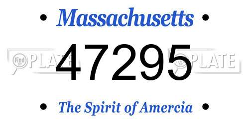 47295 Massachusetts License Plate