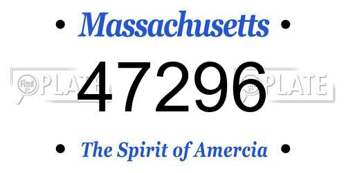 47296 Massachusetts License Plate