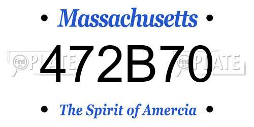 472B70 Massachusetts License Plate