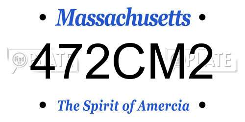 472CM2 Massachusetts License Plate
