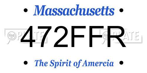 472FFR Massachusetts License Plate