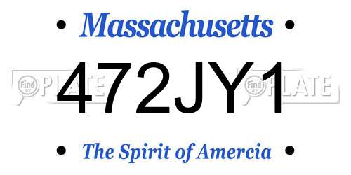 472JY1 Massachusetts License Plate