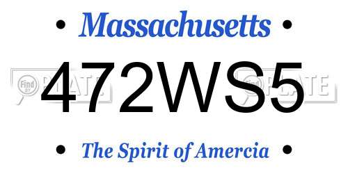 472WS5 Massachusetts License Plate