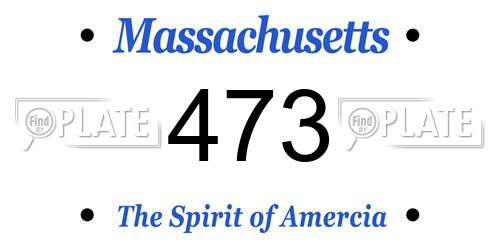 473 Massachusetts License Plate