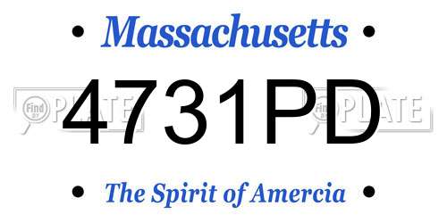 4731PD Massachusetts License Plate