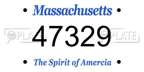 47329 Massachusetts License Plate