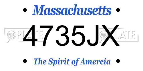 4735JX Massachusetts License Plate