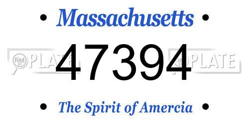 47394 Massachusetts License Plate
