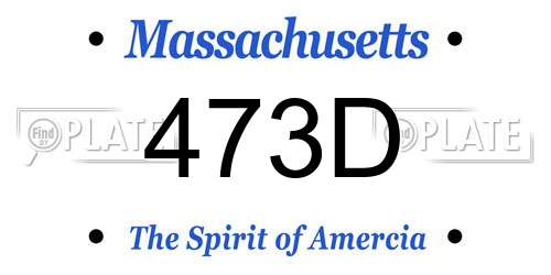 473D Massachusetts License Plate