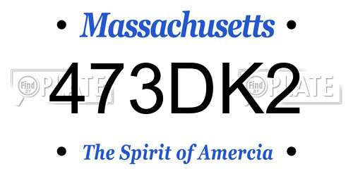 473DK2 Massachusetts License Plate