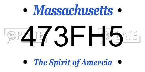 473FH5 Massachusetts License Plate