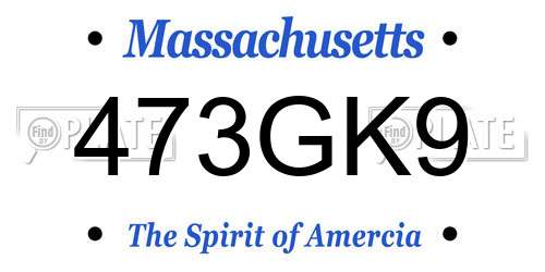 473GK9 Massachusetts License Plate