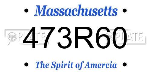 473R60 Massachusetts License Plate