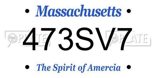 473SV7 Massachusetts License Plate