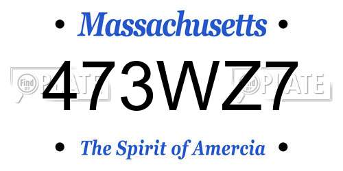 473WZ7 Massachusetts License Plate