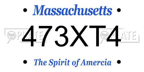 473XT4 Massachusetts License Plate