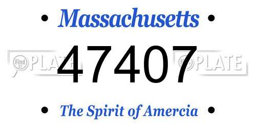 47407 Massachusetts License Plate