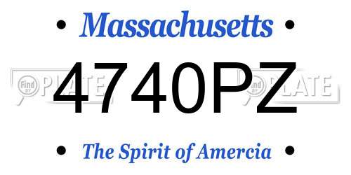 4740PZ Massachusetts License Plate