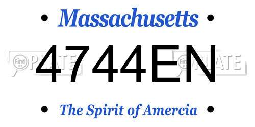 4744EN Massachusetts License Plate