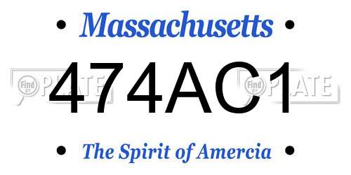 474AC1 Massachusetts License Plate