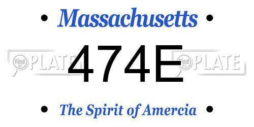 474E Massachusetts License Plate