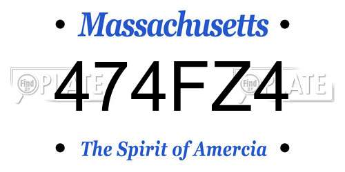 474FZ4 Massachusetts License Plate