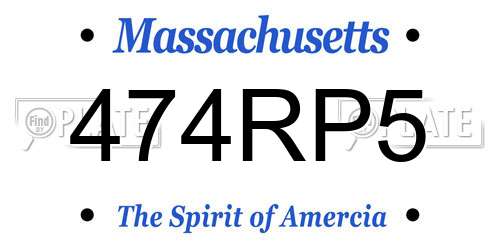 474RP5 Massachusetts License Plate
