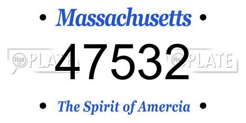 47532 Massachusetts License Plate